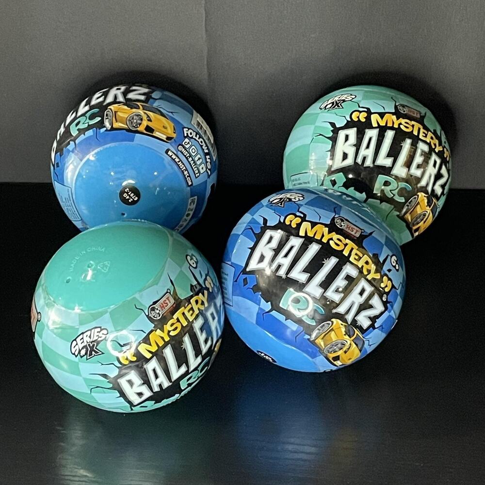 BALLERZ RC Mystery Ball Toy Micro RC Car Collectible Series X 4 Pack